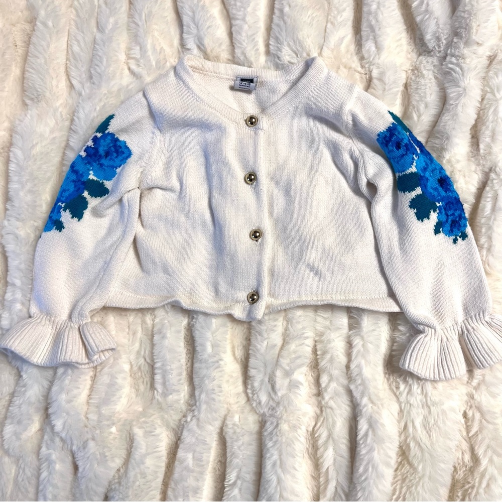 12-18 months gorgeous white and blue Janie and Jack sweater